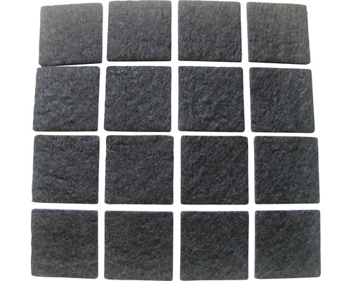 Möbeltassar svart 22x22mm 16-pack