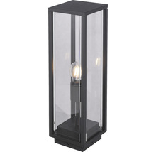 Svart utomhuslampa med glasinsatser och glödlampa