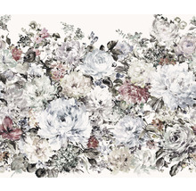 Blommig tapet med rosor och pioner design
