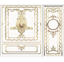 Ornamenterade väggpaneler med reliefer i klassisk stil