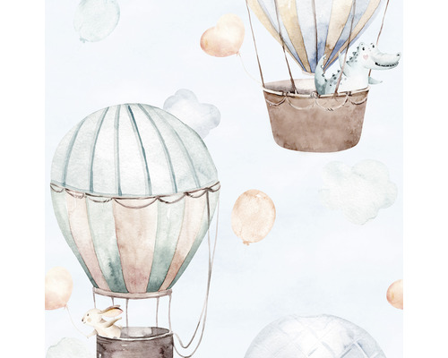Tapet MARBURG Kids air-balloon blå 10,05x0,53m Illustration av luftballonger med djur