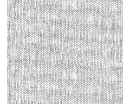 Tapet A.S. CRÉATION Väv-Struktur grå 10,05x0,53m Närbild av ett grått tyg med fin textur.