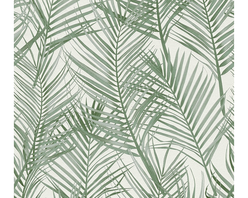 Tapet A.S. CRÉATION Palmblad grön-vit 10,05x0,53m