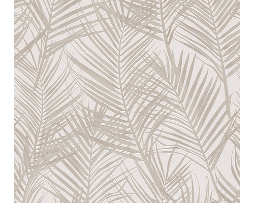 Tapet A.S. CRÉATION Palm vit-creme 10,05x0,53m Tapet med palmbladsmönster