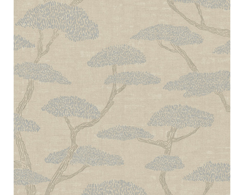 Tapet A.S Creatión Bonsaiträd beige-blå 10,05x0,53cm Tapet med trämönster