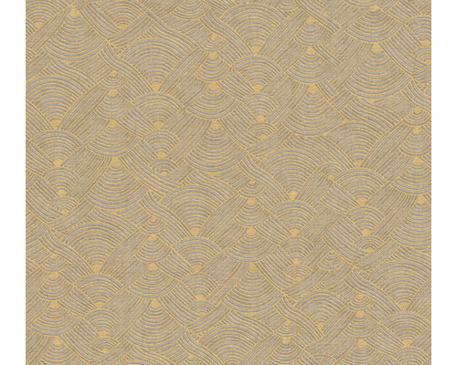 Tapet A.S Création Retro flätad gul 10,05x0,53cm Tapet med halvcirkelmönster