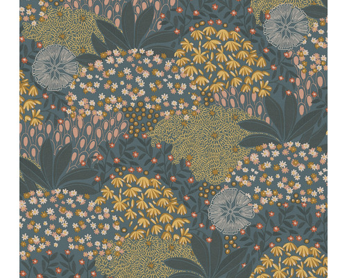 Tapet A.S Création Blomster turkos-gul 10,05x0,53m Tapet med blommönster