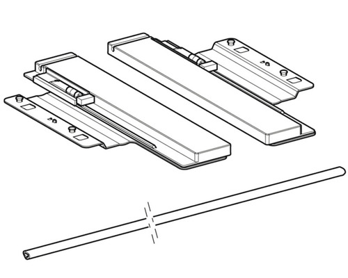 Skenor Push-open beslag mekanism till IFÖ Sense Art lådor 600 mm 2-pack 8865878 Ritning av bordsförlängningsbeslag med rundstång