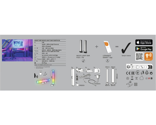 LEDVANCE Smart WiFi Mood Light Bar RGB TW SK Produktinformation och tekniska detaljer