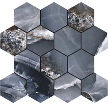 Sexkantig mosaikplatta med stenutseende