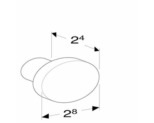 Teknisk ritning av en möbelknop med mått