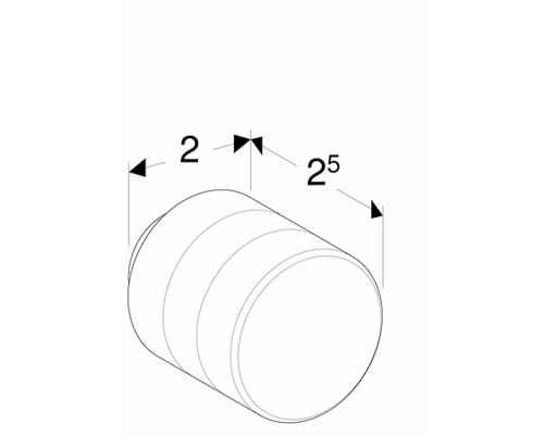 Ritning av en cylinder med mått