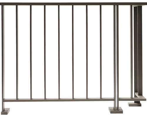 Räckesset PERTURA Triton L-form golv-/ markmontage gråbrun 20,5 m
