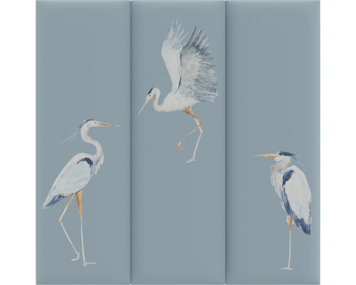 Tre väggpaneler med hägermotiv