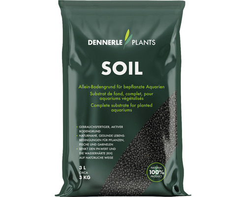 Bottengrund DENNERLE PLANTS Soil 2-3mm ca 3kg svart Dennerle Plants Soil Akvariumsubstrat 3 liter säck
