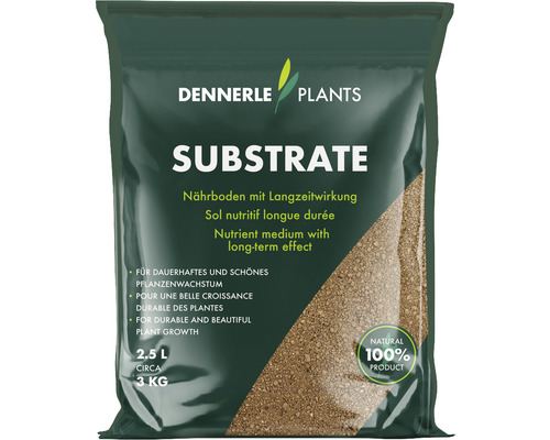 Långtidsverkande substrat DENNERLE PLANTS ca 0,5mm ca 3kg brun Dennerle Plants Substrat i 2.5 liters säck för varaktig växtlighet