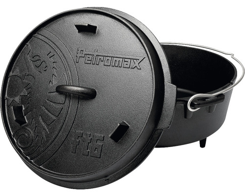 Petromax holländsk ugn i gjutjärn med lock och handtag