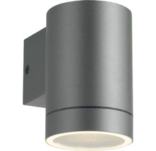 Grå vägglampa i cylinderdesign för utomhusbruk