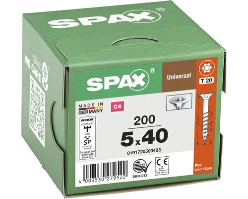Universalskruv SPAX C4 5,0x40 T20 200-pack