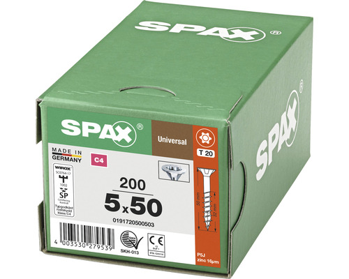 Universalskruv SPAX C4 5,0x50 T20 200-pack