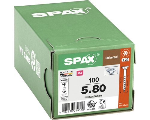 Universalskruv SPAX C4 5,0x80 T20 100-pack