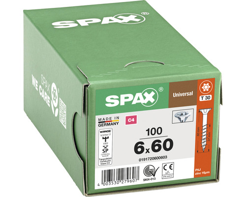 Universalskruv SPAX C4 6,0x60 T30 100-pack