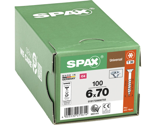 Universalskruv SPAX C4 6,0x70 T30 100-pack