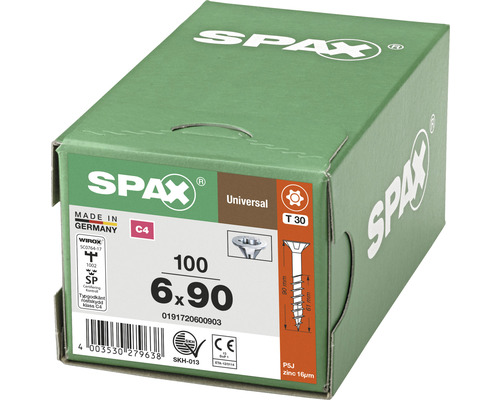 Universalskruv SPAX C4 6,0x90 T30 100-pack