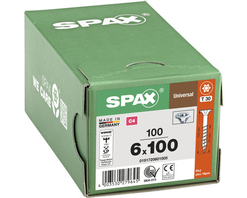 Universalskruv SPAX C4 6,0x100 T30 100-pack