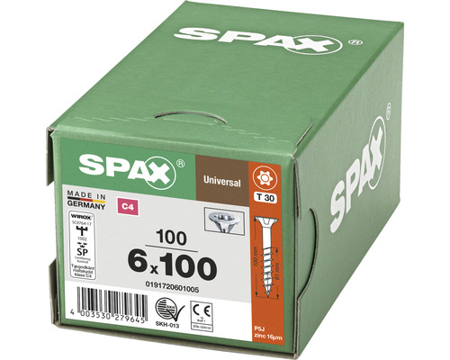 Universalskruv SPAX C4 6,0x100 T30 100-pack