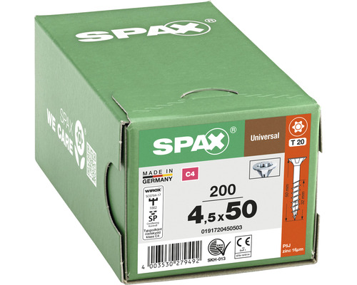 Universalskruv SPAX C4 4,5x40 T20 200-pack