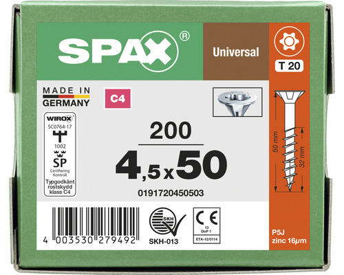 Universalskruv SPAX C4 4,5x40 T20 200-pack