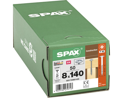 Konstruktionsskruv SPAX C4 8,0x140 T30 50-pack