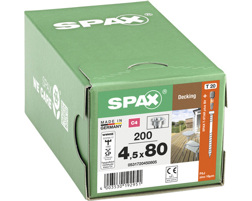 Terrasskruv SPAX C4 4,5x80 T20 200-pack