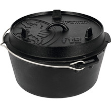 Petromax Dutch oven av gjutjärn med lock och bärhandtag