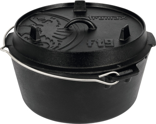 Petromax Dutch oven av gjutjärn med lock och bärhandtag