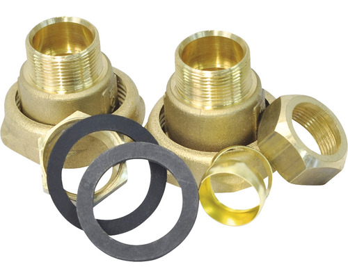 Avstängningsventil WILO klämring 22 mm G40 inv x 22 CU montagetillbehör 5813353 Två mässingskopplingar med tätningsringar och överfallsmuttrar