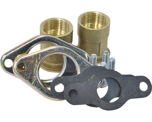 Avstängningsventiler WILO montagetillbehör fläns x G25 invändig 2-pack 5813261 Anslutningssats med två mässingsskruvkopplingar, två flänsar, skruvar och tätningar