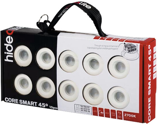 Hide a lite Core Smart 45 graders LED infälld spotlight tiopack
