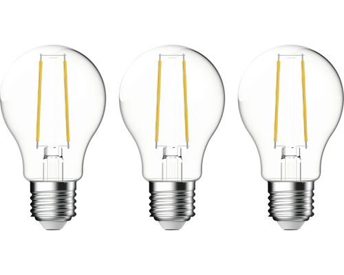 Normallampa LED lampa E27 470lm klar Tre klara LED-lampor