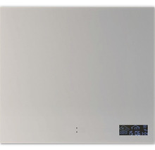 Fyrkantig spegel med integrerad digital display för datum, tid och väderinformation