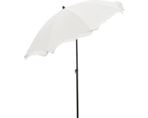 Parasoll med metallstång och vågig kant