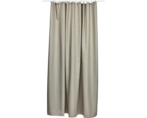 Duschdraperi NOBLE HOUSE Randigt duschdraperi satinrand beige 180x200 cm 870225-20 Textilduschdraperi med ringar på en duschstång