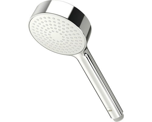 Handdusch av metall med runt huvud