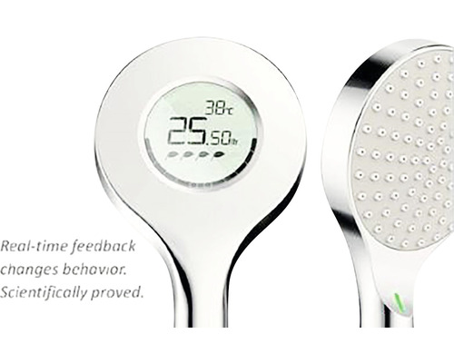 Duschhuvud med digital temperaturdisplay