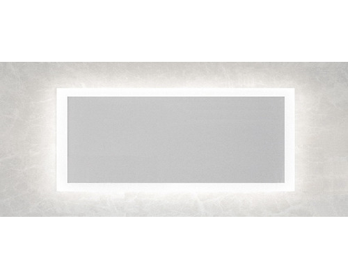 Rektangulär spegel med LED-belysning för badrummet