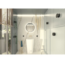 Spegel med belysning CORDIA round line svart 60cm LED