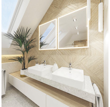 Spegel med belysning CORDIA classic line vit 65x60 cm LED