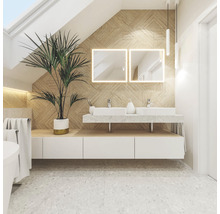 Spegel med belysning CORDIA classic line vit 65x60 cm LED