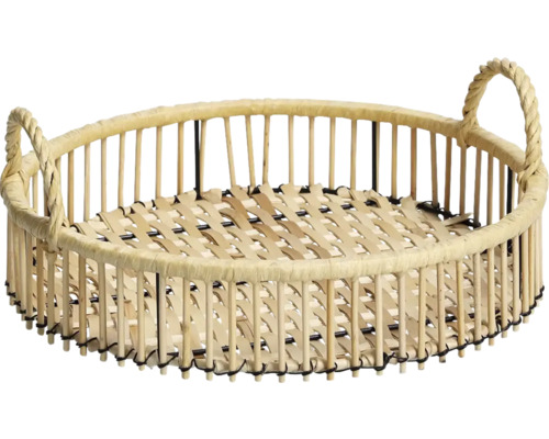 Dekorativ oval korg av rotting med handtag